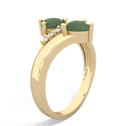 Jade Heart To Heart 14K Yellow Gold ring R2064