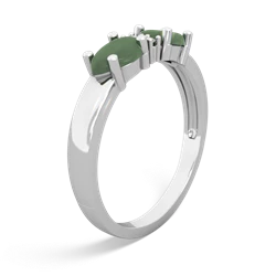 Jade Pear Bowtie 14K White Gold ring R0865