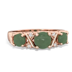 Lab Emerald Hugs And Kisses 14K Rose Gold ring R5016