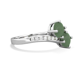 Jade Channel Set Two Stone 14K White Gold ring R5303