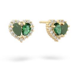 Jade Halo 14K Yellow Gold earrings E7008