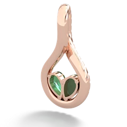 Jade Pave Twist 'One Heart' 14K Rose Gold pendant P5360