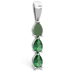 Jade Dew Drops 14K White Gold pendant P2251