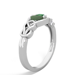 Jade Celtic Love Knot 14K White Gold ring R5420