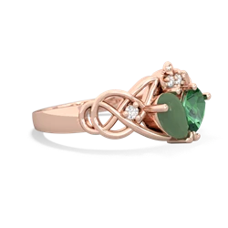 Jade 'One Heart' Celtic Knot Claddagh 14K Rose Gold ring R5322