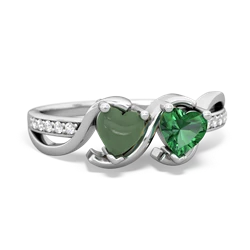 Jade Side By Side 14K White Gold ring R3090