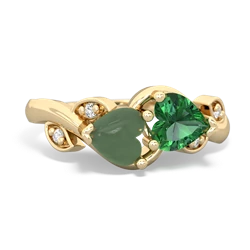 Jade Floral Elegance 14K Yellow Gold ring R5790