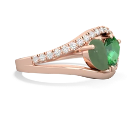 Jade Nestled Heart Keepsake 14K Rose Gold ring R5650