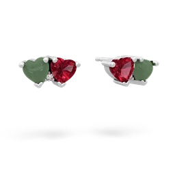 Jade Sweethearts 14K White Gold earrings E5260