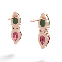 Jade Bowtie Drop 14K Rose Gold earrings E0865