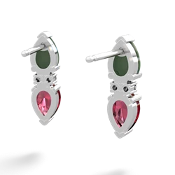 Jade Bowtie Drop 14K White Gold earrings E0865