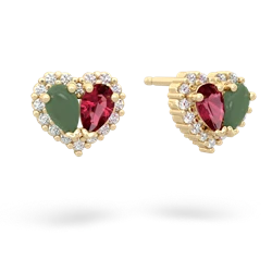 Jade Halo 14K Yellow Gold earrings E7008