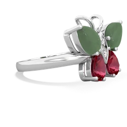 Jade Butterfly 14K White Gold ring R2215