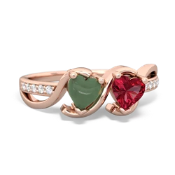 Jade Side By Side 14K Rose Gold ring R3090