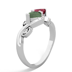 Jade Floral Elegance 14K White Gold ring R5790