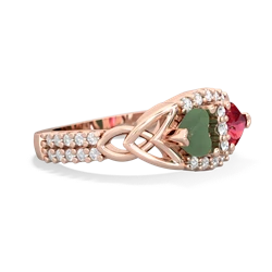 Jade Sparkling Celtic Knot 14K Rose Gold ring R2645