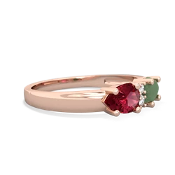 Jade Pear Bowtie 14K Rose Gold ring R0865