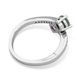 Jade Channel Set Two Stone 14K White Gold ring R5303