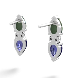 Jade Bowtie Drop 14K White Gold earrings E0865