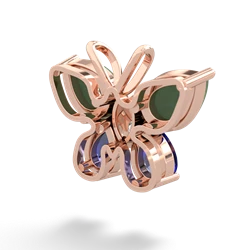 Jade Butterfly 14K Rose Gold pendant P2215