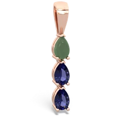 Jade Dew Drops 14K Rose Gold pendant P2251