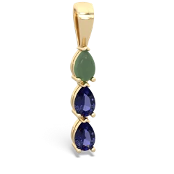 Jade Dew Drops 14K Yellow Gold pendant P2251