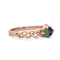 Jade Heart To Heart Braid 14K Rose Gold ring R5870