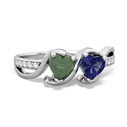 Jade Side By Side 14K White Gold ring R3090