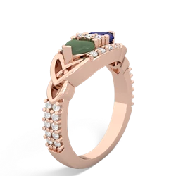 Jade Sparkling Celtic Knot 14K Rose Gold ring R2645