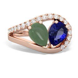 Jade Nestled Heart Keepsake 14K Rose Gold ring R5650