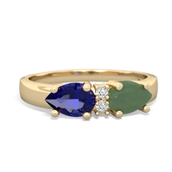 Jade Pear Bowtie 14K Yellow Gold ring R0865