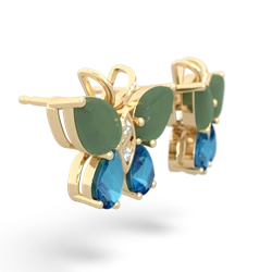 Jade Butterfly 14K Yellow Gold earrings E2215