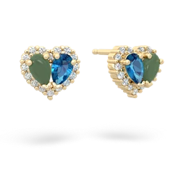 Jade Halo 14K Yellow Gold earrings E7008