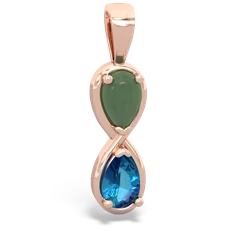 Jade Infinity 14K Rose Gold pendant P5050