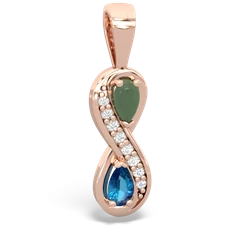 Jade Diamond Infinity 14K Rose Gold pendant P5390