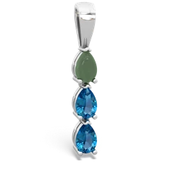 Jade Dew Drops 14K White Gold pendant P2251