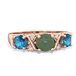 Jade Hugs And Kisses 14K Rose Gold ring R5016