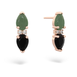 Jade Bowtie Drop 14K Rose Gold earrings E0865