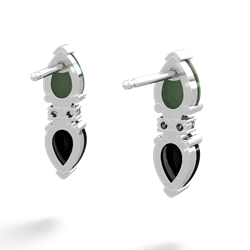 Jade Bowtie Drop 14K White Gold earrings E0865