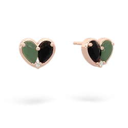 Jade 'Our Heart' 14K Rose Gold earrings E5072