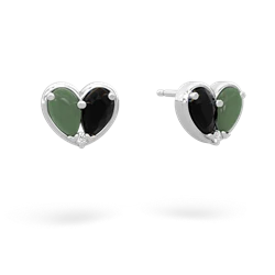 Jade 'Our Heart' 14K White Gold earrings E5072