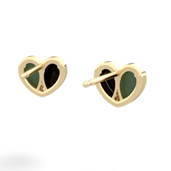 Jade 'Our Heart' 14K Yellow Gold earrings E5072