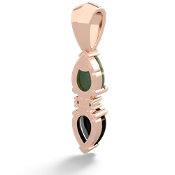 Jade Bowtie Drop 14K Rose Gold pendant P0865