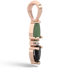 Jade Bowtie Drop 14K Rose Gold pendant P0865