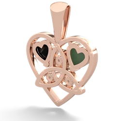 Jade Celtic Trinity Heart 14K Rose Gold pendant P5331