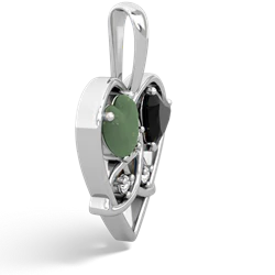 Jade Celtic Trinity Heart 14K White Gold pendant P5331