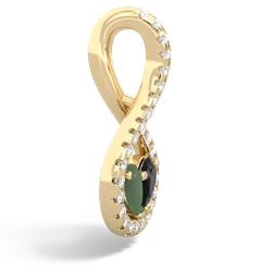 Jade Pave Twist 'One Heart' 14K Yellow Gold pendant P5360