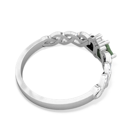 Jade Heart To Heart Braid 14K White Gold ring R5870