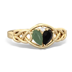 Jade Celtic Love Knot 14K Yellow Gold ring R5420