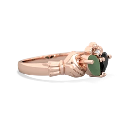 Jade 'Our Heart' Claddagh 14K Rose Gold ring R2388